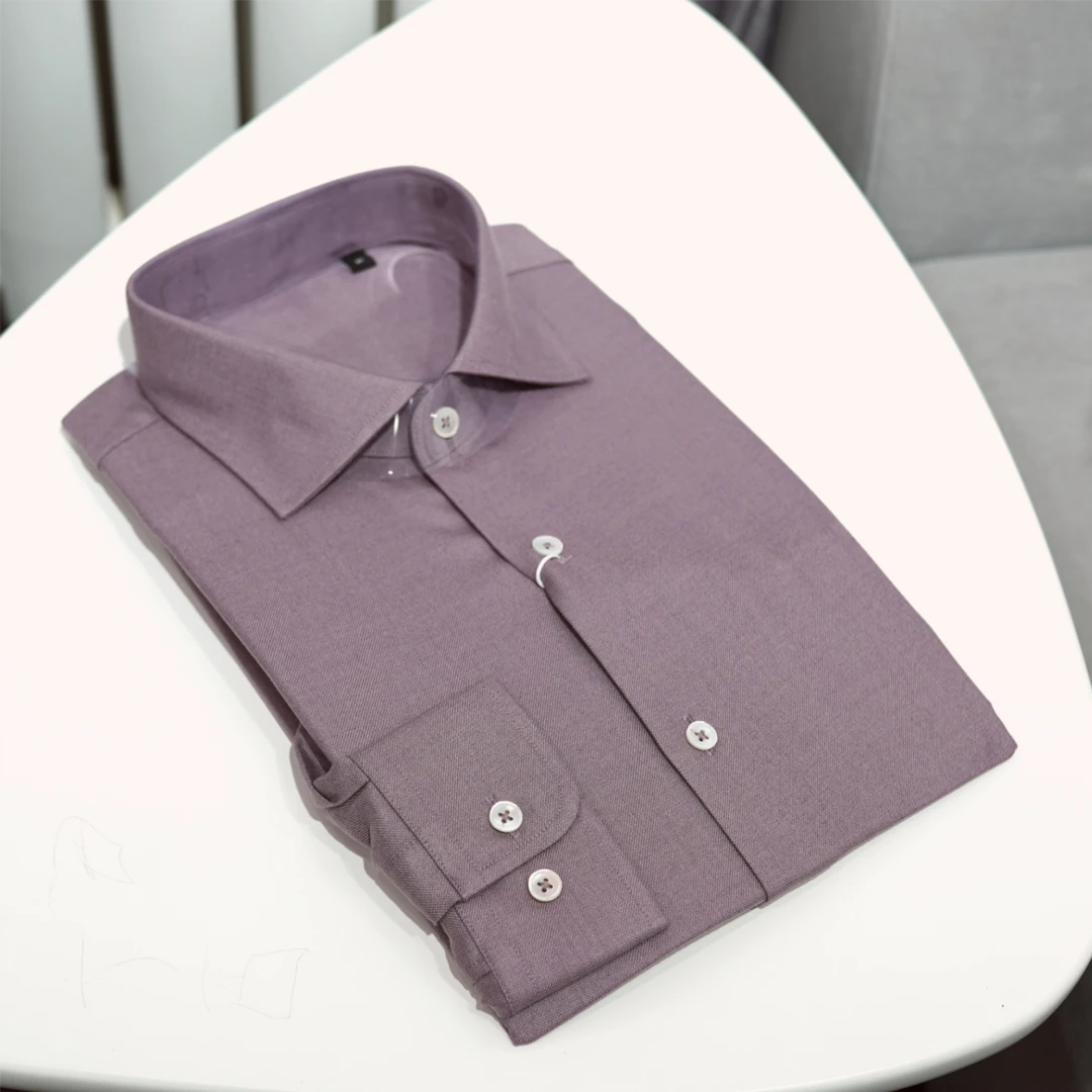 #羊毛混纺多彩纯色衬衫#贝壳扣#可机洗#有型有料#工作日必备#长袖