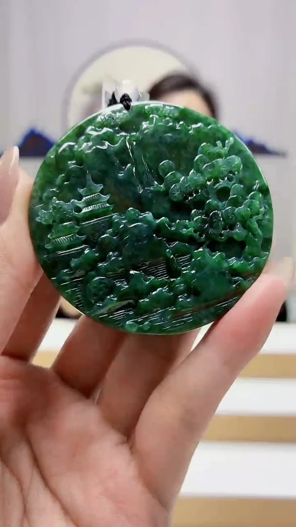 未镶嵌定制翡翠5160MM-毛货挂件11