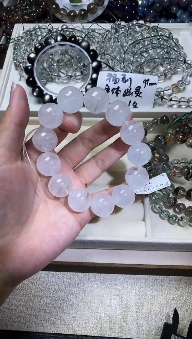 未镶嵌手串水晶千层白幽灵