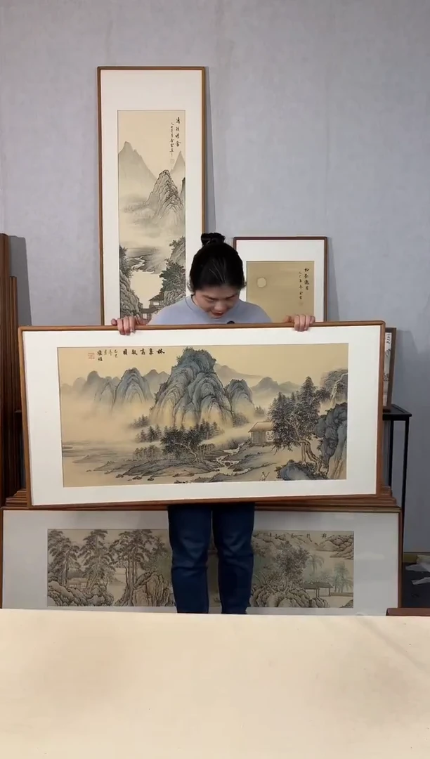 国画手绘*林泉高致图*62*122cm