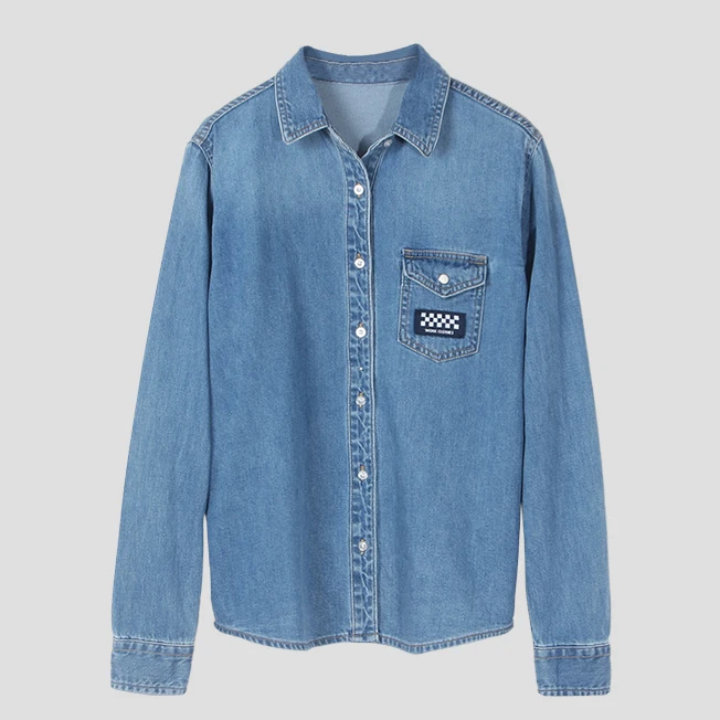 142#秋季新款时尚百搭气质修身蓝色牛仔外套女1-570