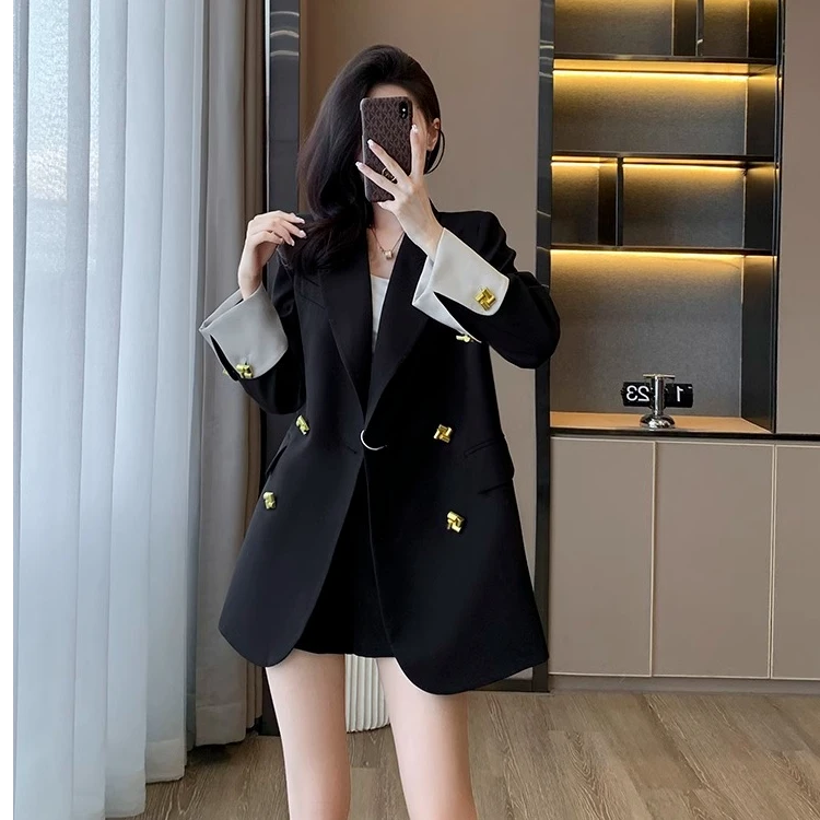 米莱Jiaer/开春长袖韩版女神范宽松气质西装外套女高级感炸街洋气