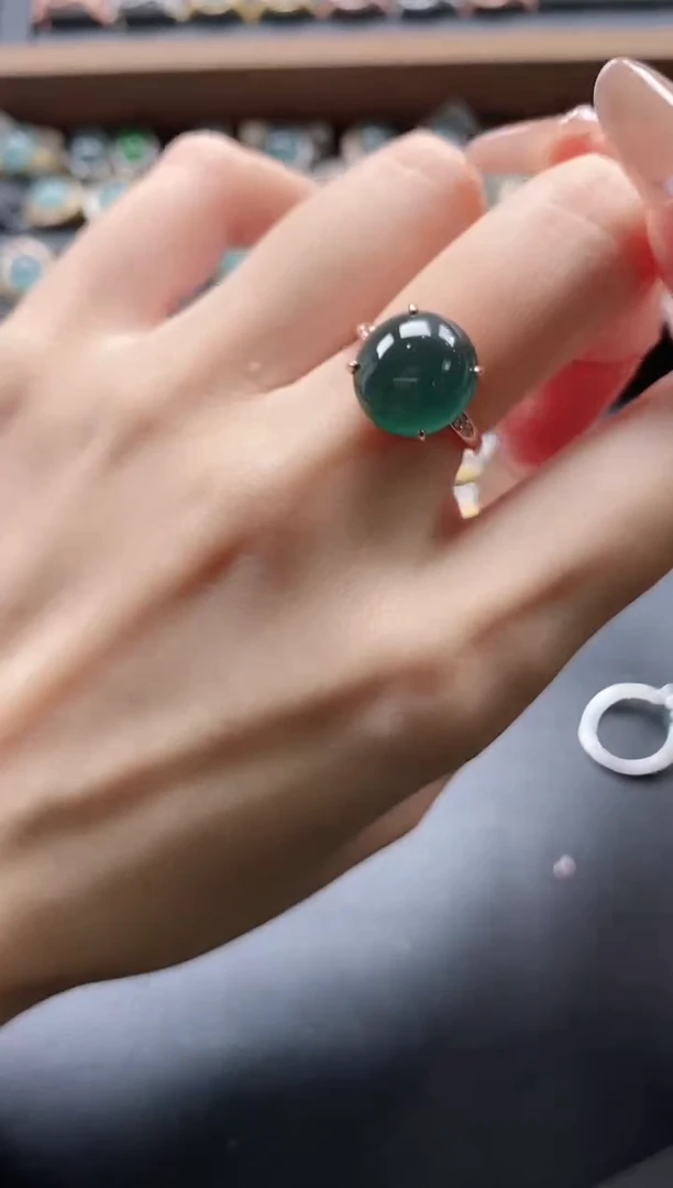 【闪购商品】翡翠戒指银S925镶嵌51511