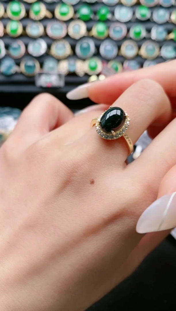 【闪购商品】翡翠戒指银S925镶嵌111111