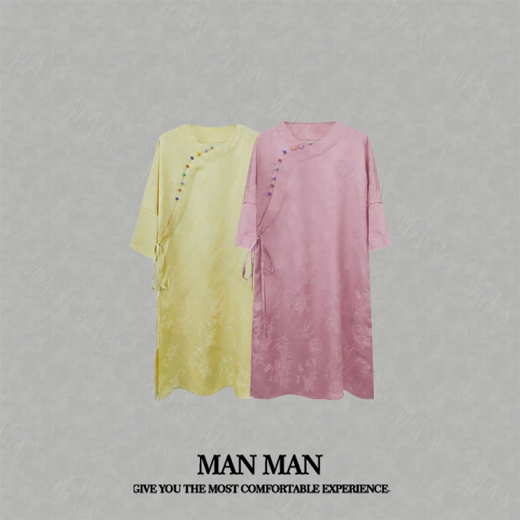 满满出品-『锦上添花国风连衣裙』25134夏款舒适气质新中式百搭