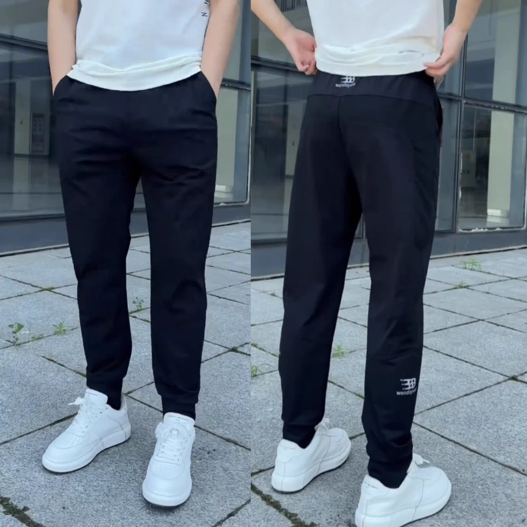 休闲运动拼接男裤子速干夏季修身潮流韩版薄款休闲加肥