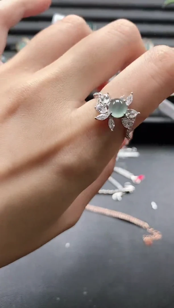 【闪购商品】翡翠戒指银S925镶嵌1111