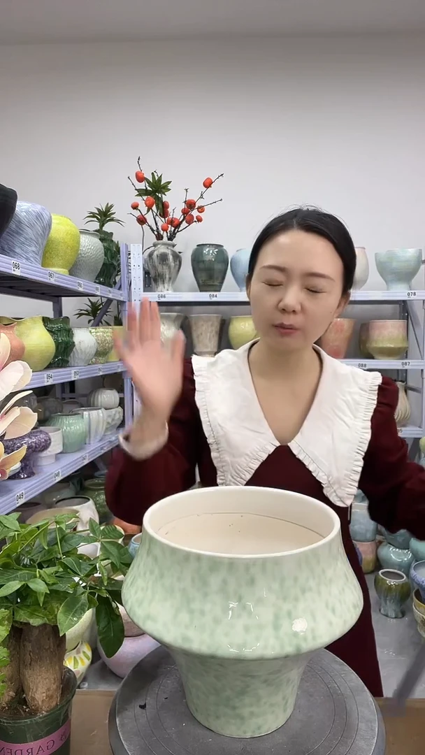 12.4陶瓷花盆直播链接高.  22   口21