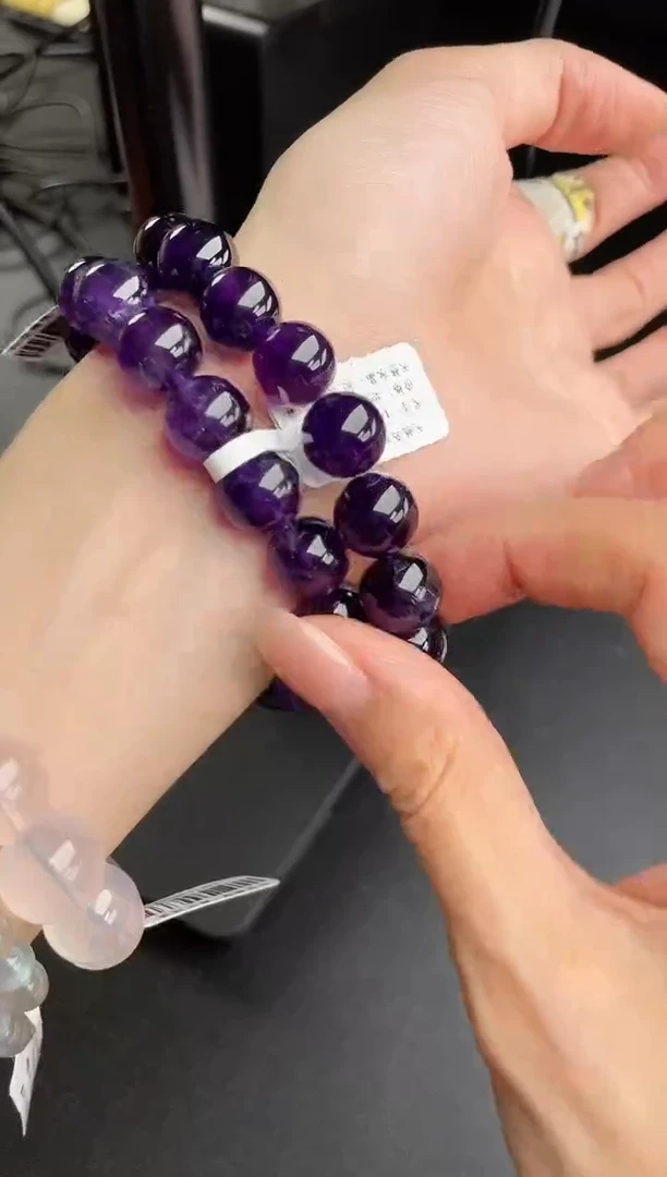 【闪购商品】水晶手链未镶嵌天然乌拉圭紫水晶11mm