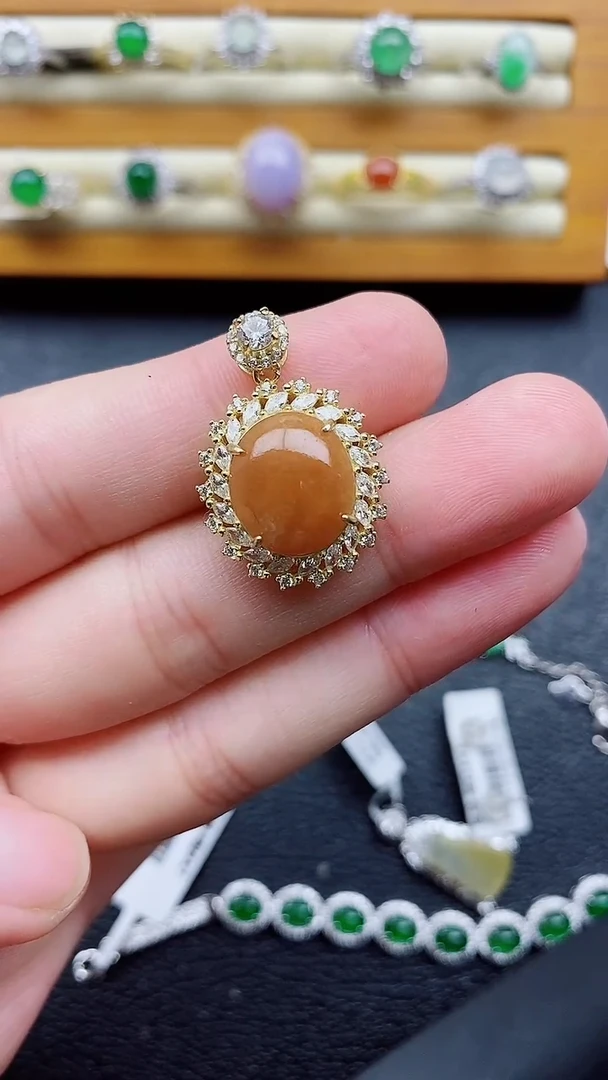 银S925镶嵌戒指翡翠1