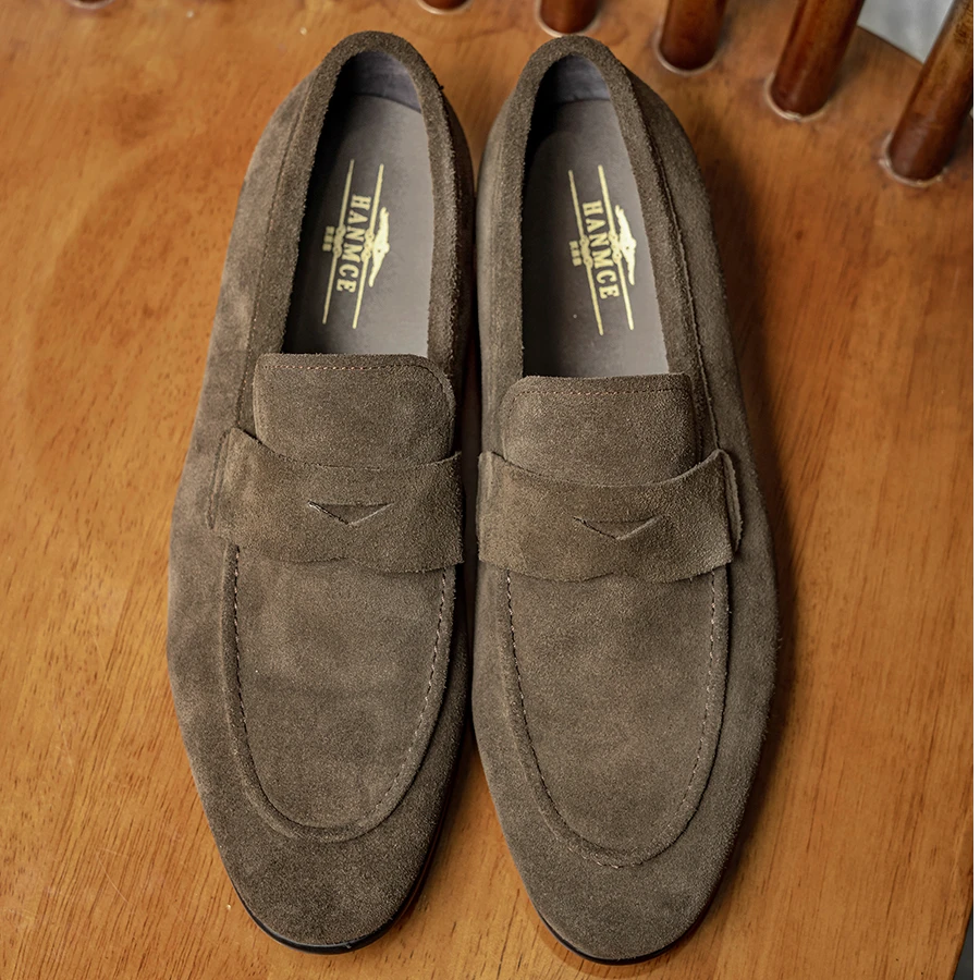 乐福鞋男英伦真皮夏季一脚蹬男鞋新款豆豆鞋反绒翻毛休闲百搭皮鞋