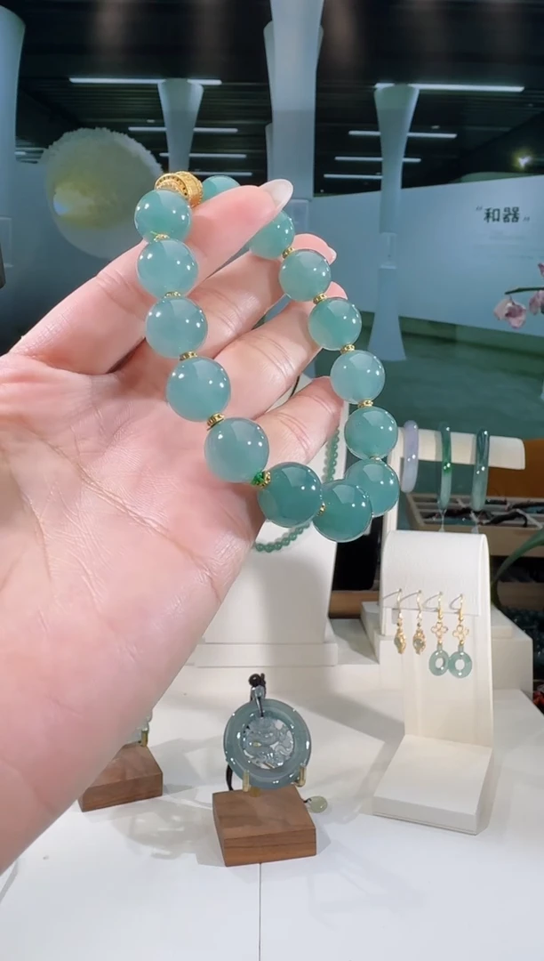 银S925镶嵌手串翡翠手串多样性发一