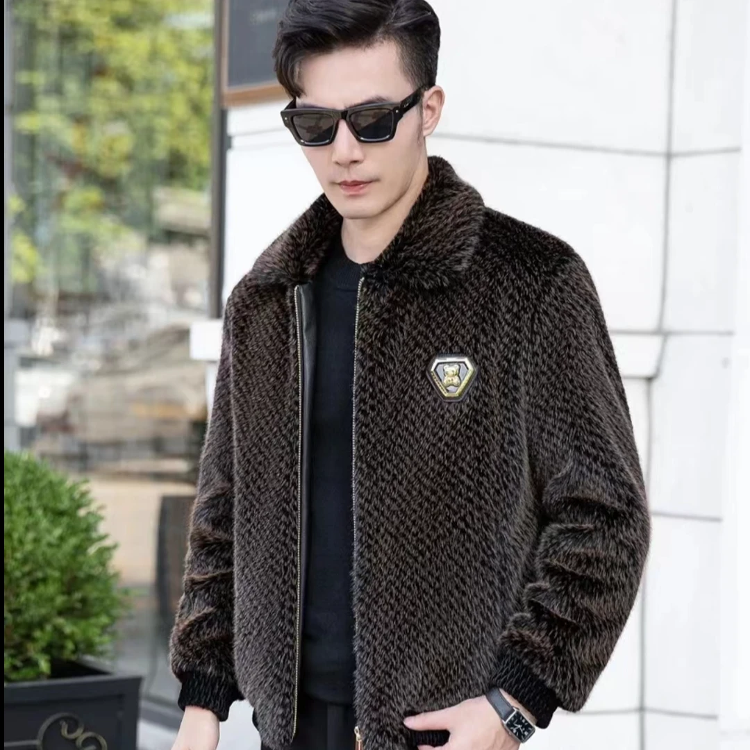 【王老板】冬季新款休闲男士秋冬时尚夹克毛外套-A020