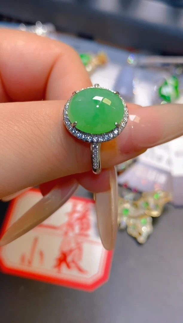 翡翠银S925镶嵌耳饰天然