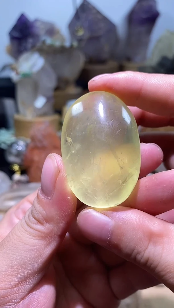 水晶珠宝半成品未镶嵌37号黄水晶手把件