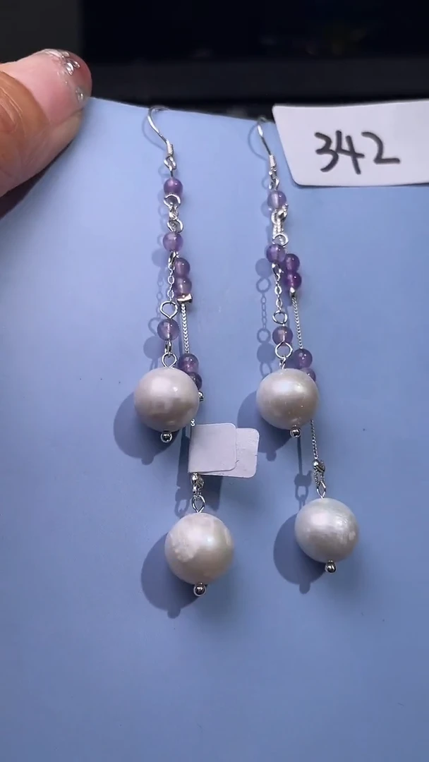 未镶嵌耳饰淡水珍珠喜欢拍微瑕