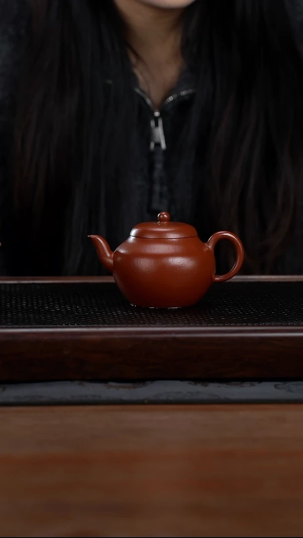 茶壶紫砂170cc小煤窑原矿朱泥古莲子4