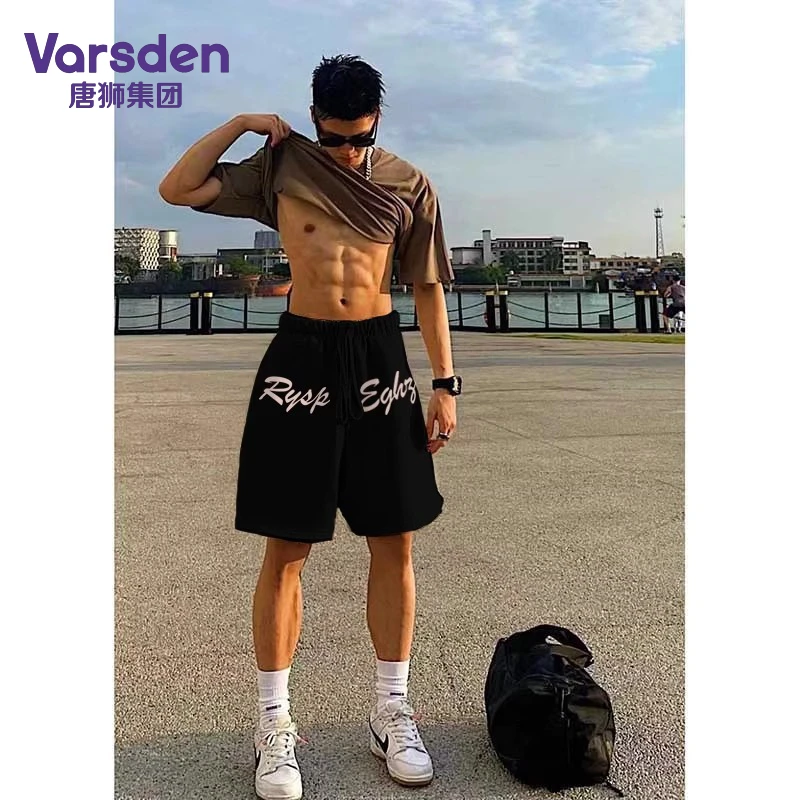 唐狮集团Varsden美式大logo字母印花短裤25夏季男宽松休闲直筒裤