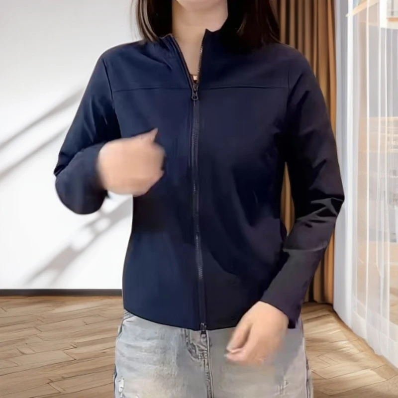 259925立领拉链开衫紧身长袖运动速干跑步健身外套瑜伽服女修身款