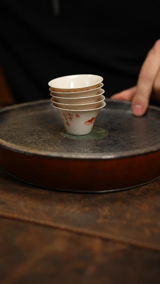 【闪购商品】浟庐手作手绘小瓷杯5个一组