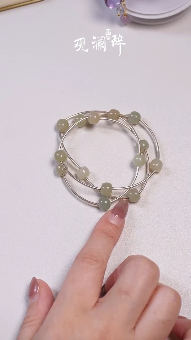 【闪购商品】和田玉手链银S925镶嵌手链