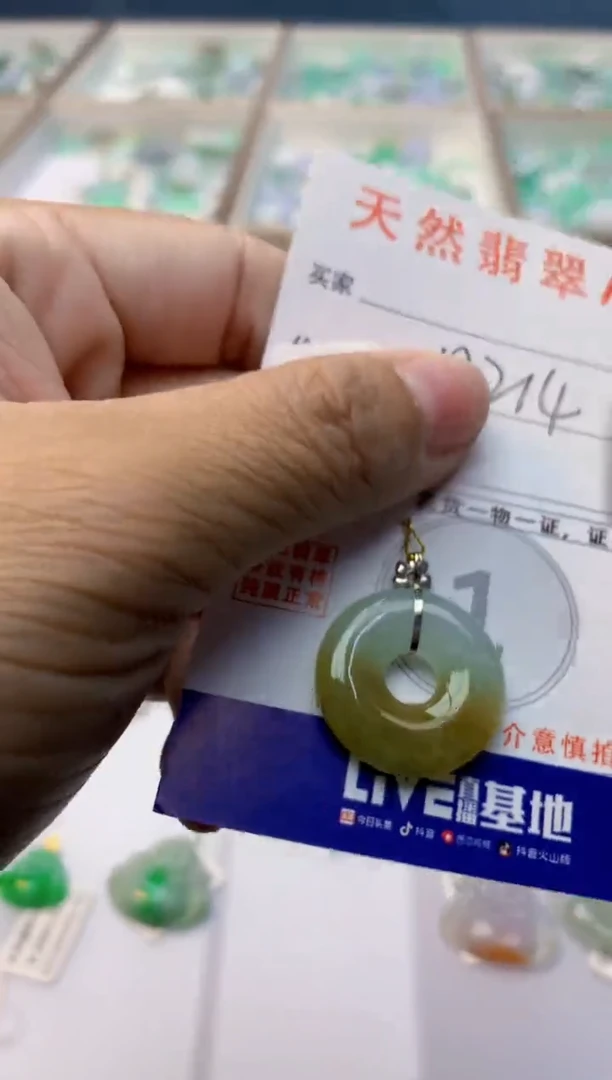 颈饰18K金镶嵌翡翠天然A货翡翠百元以上9元证书费自理