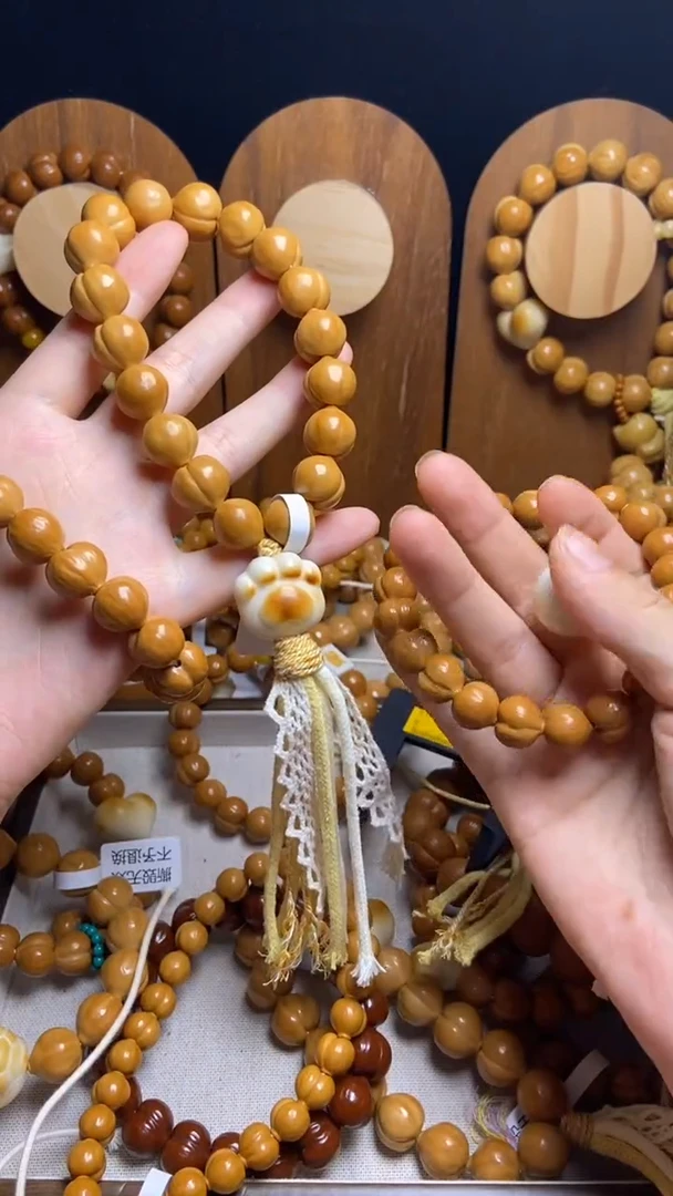 手串猴头核桃桃**✨全品龙炎猫爪三通奶油风