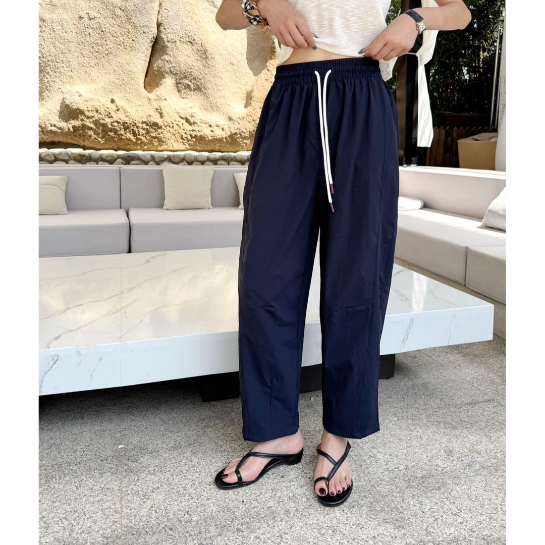 LU2设计师同款垂感高腰阔腿裤时尚休闲JX-250809（lul皱 ）