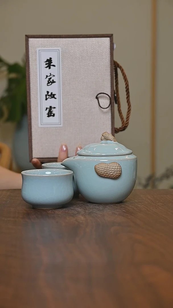 好事发生快客 天青 微瑕 朱家汝窑款