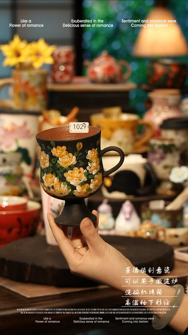 陶瓷景德镇高温釉下彩手工手绘款式