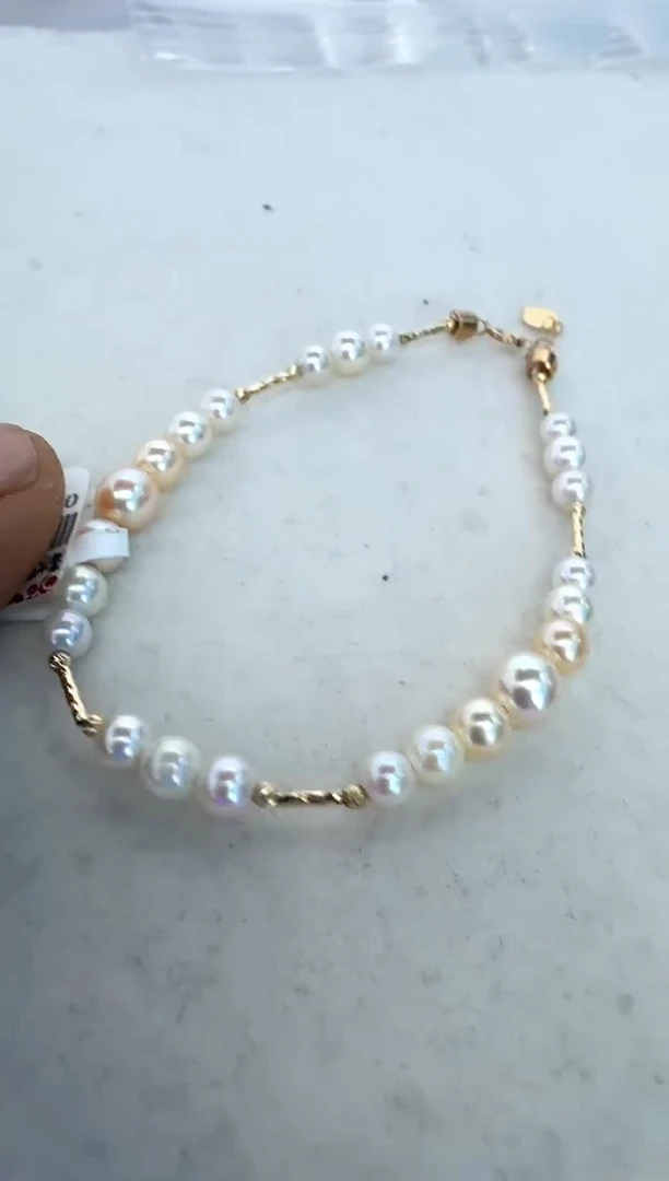 【闪购商品】海水珍珠手链18K金镶嵌手链