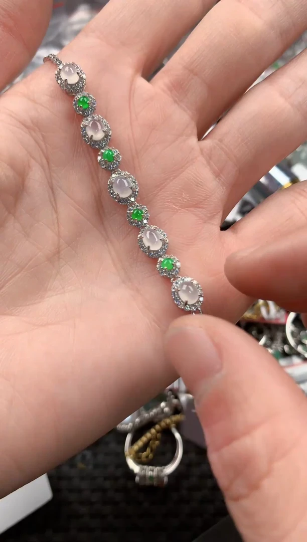 银S925镶嵌戒指翡翠222---3