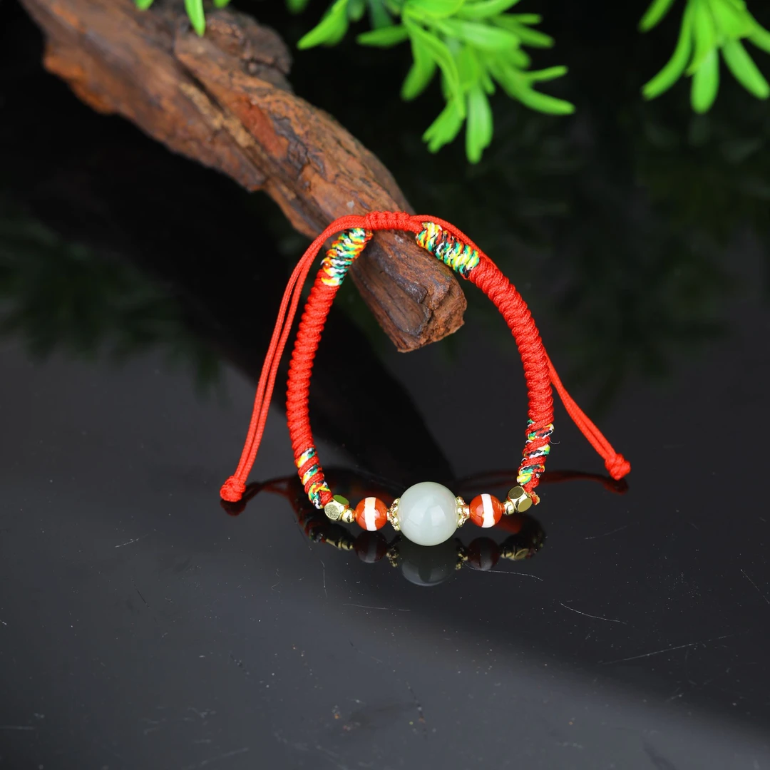 【星光村小飞XFY031】12mm红绳和田玉手链