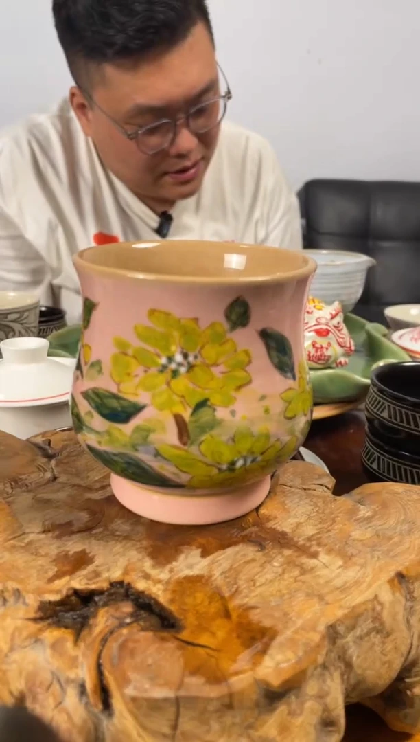 19号手绘杯子磁州窑嘎嘎好