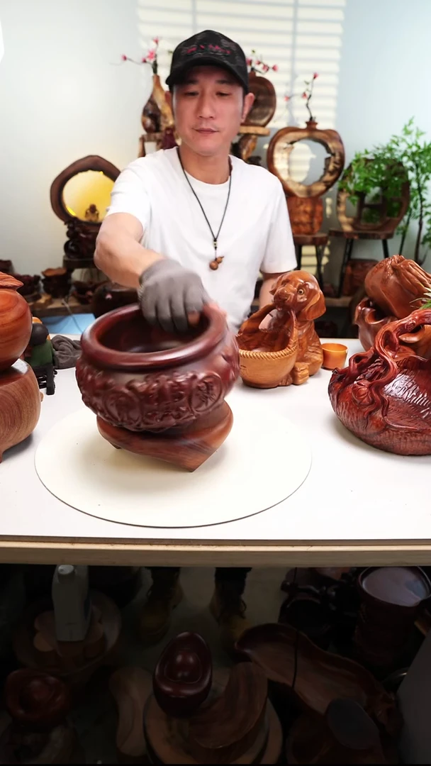 木香樟木摆件/聚宝盆