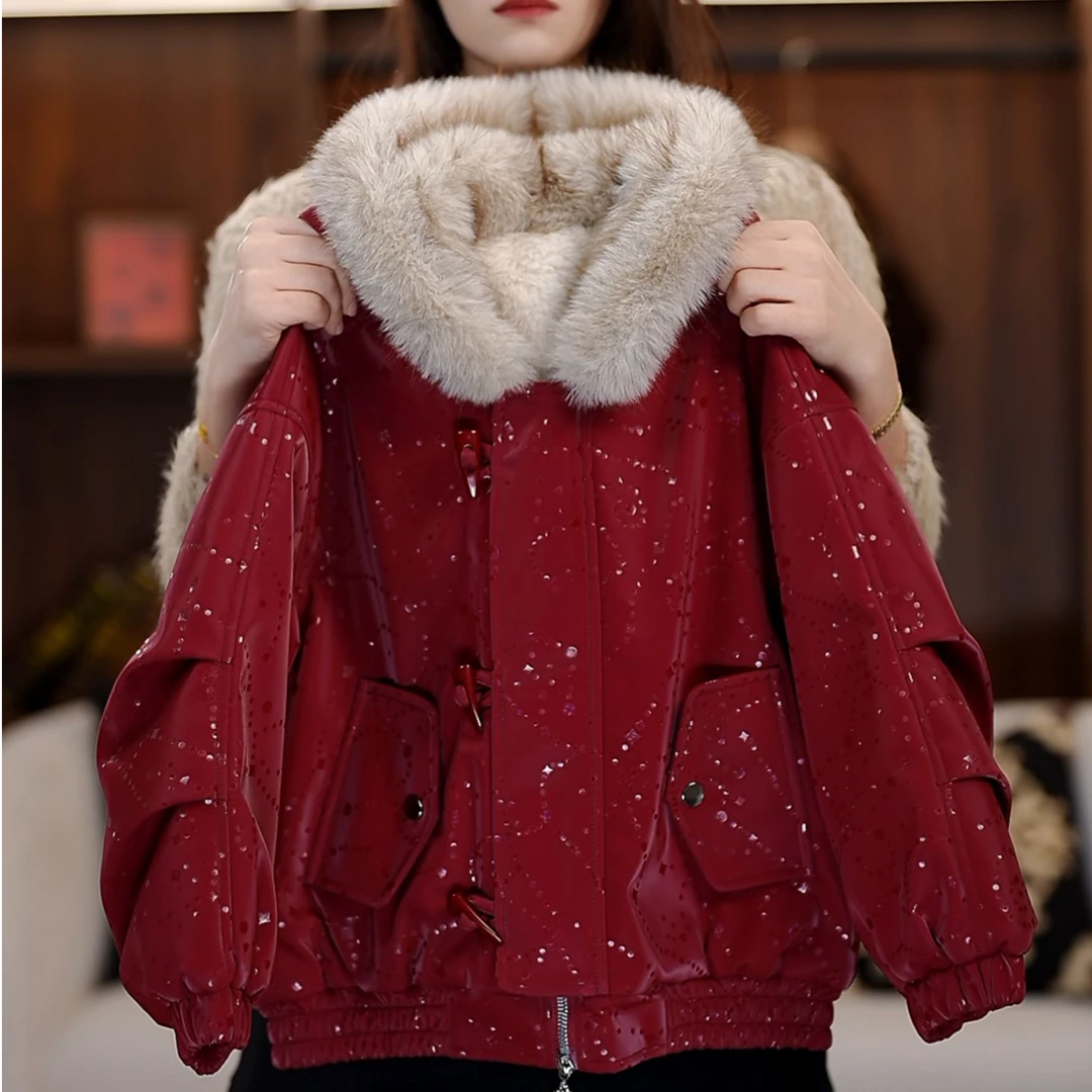 儿童冬季皮衣外套儿童加厚保暖短款夹克男孩冬装百搭洋气加绒棉衣