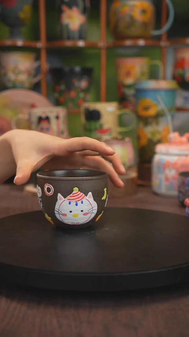 紫砂油画釉下彩手绘