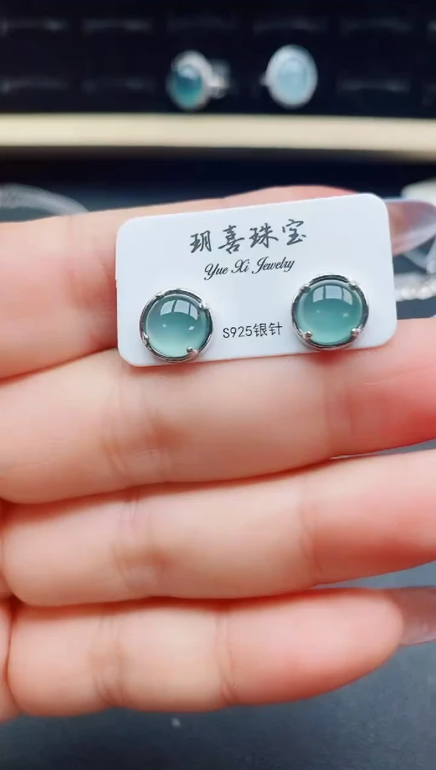 翡翠戒指银S925镶嵌31312