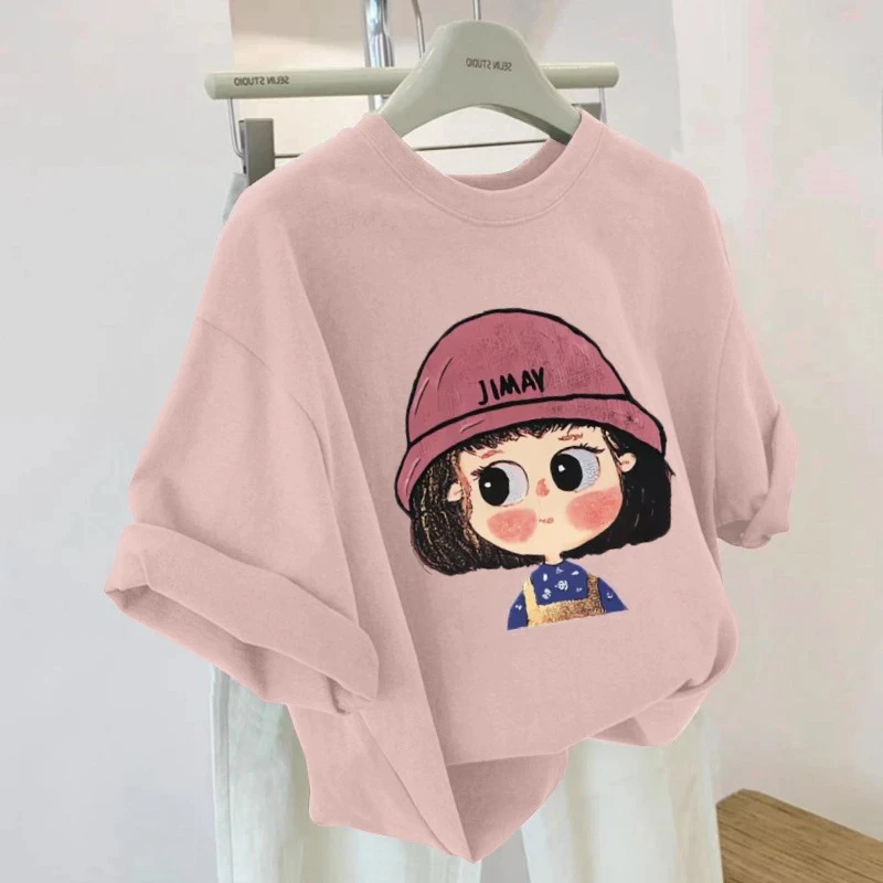 女童短袖宽松t恤儿童韩版甜美上衣大童装半袖女孩2025夏装新款