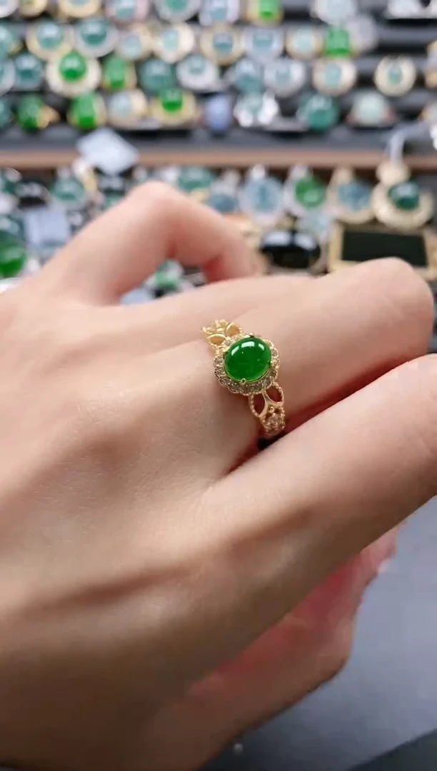 【闪购商品】翡翠戒指银S925镶嵌51151