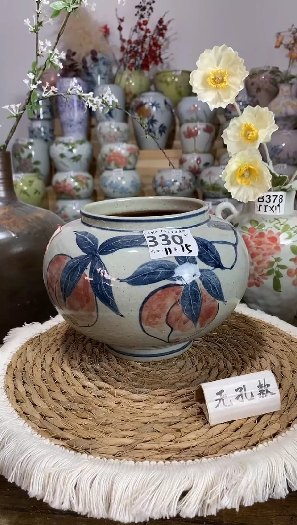 景德镇瓷韵手绘陶瓷花盆   330    手工制品 完美主义者慎拍