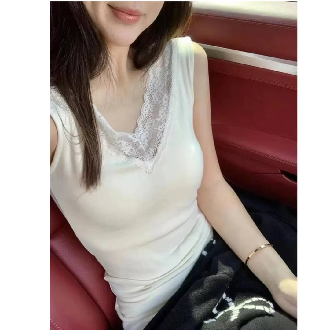 韩版时尚蕾丝吊带背心气质修身内搭百搭打底衫洋气上衣