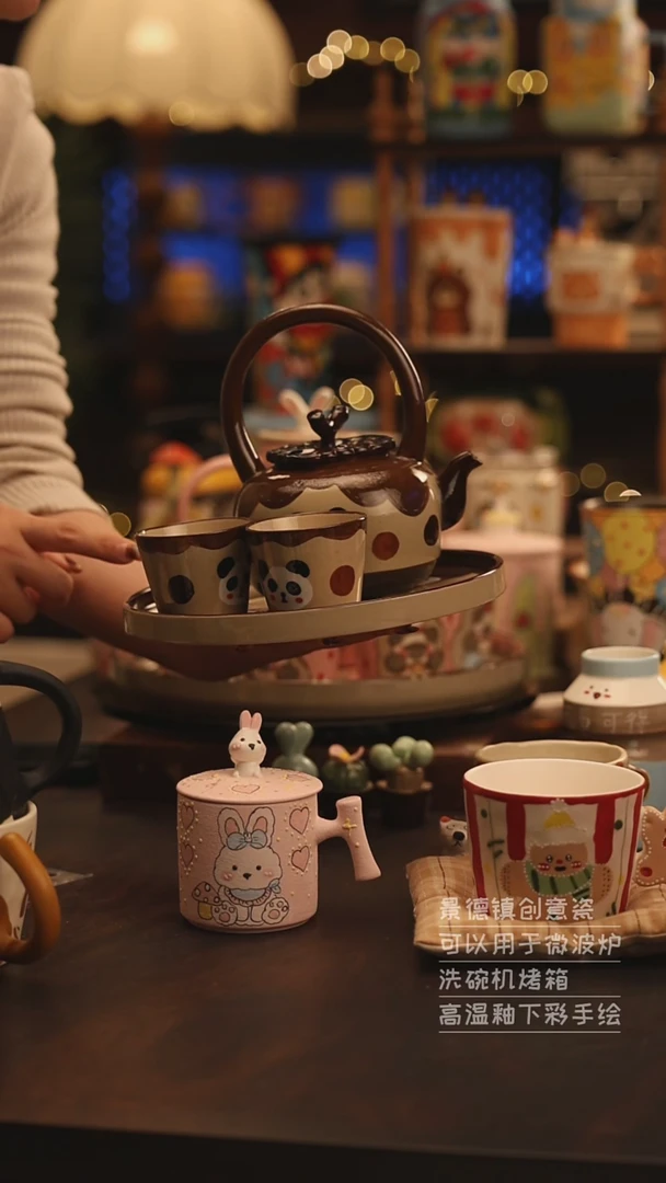 陶瓷景德镇可爱陶瓷釉下彩绘设计师款