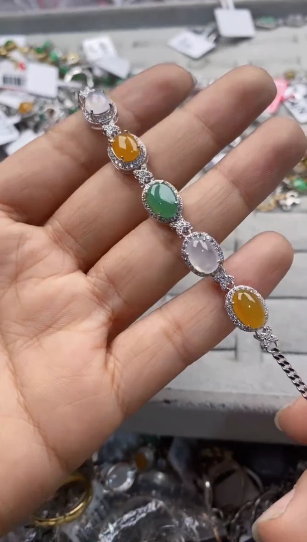 银S925镶嵌戒指翡翠11-11---2