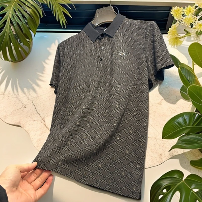 断码清仓-夏季男士轻奢全无痕柔软舒适抗皱弹力休闲polo衫（539）