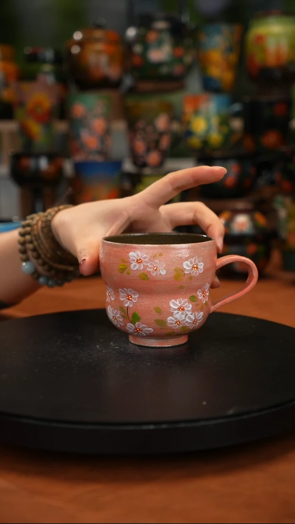 紫砂油画釉下彩手绘