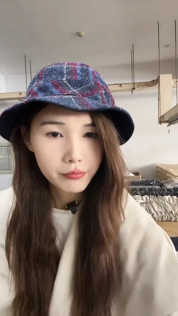 头层牛皮革小羊羊毛渔夫帽