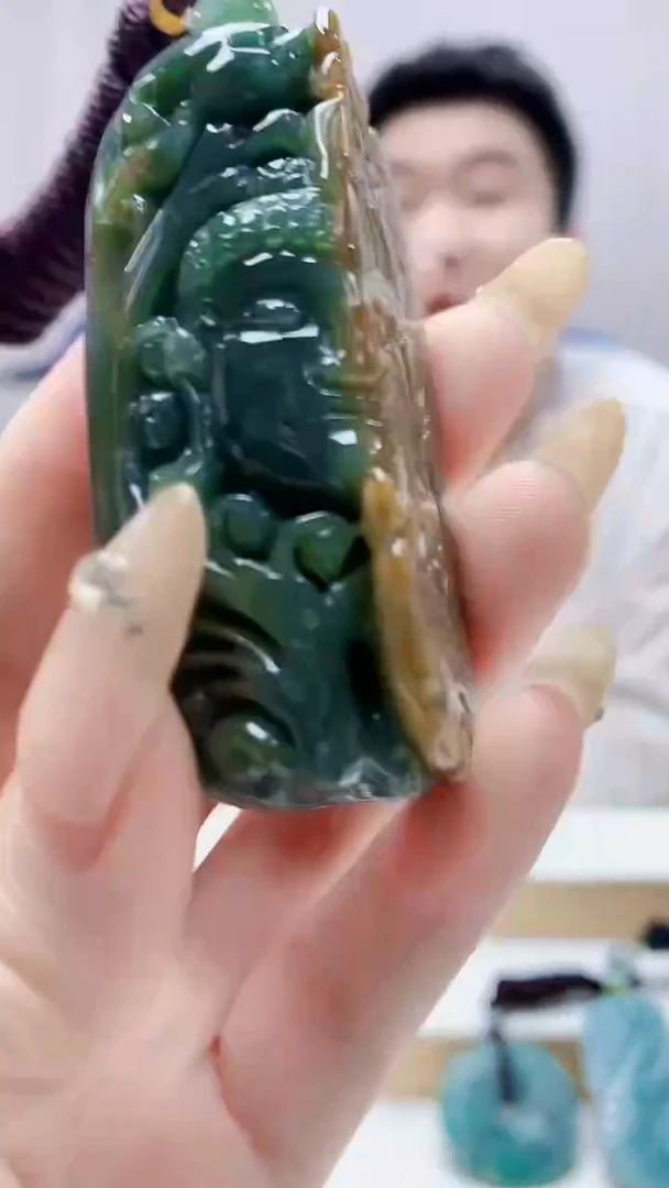 未镶嵌定制翡翠5028DD-毛货挂件36