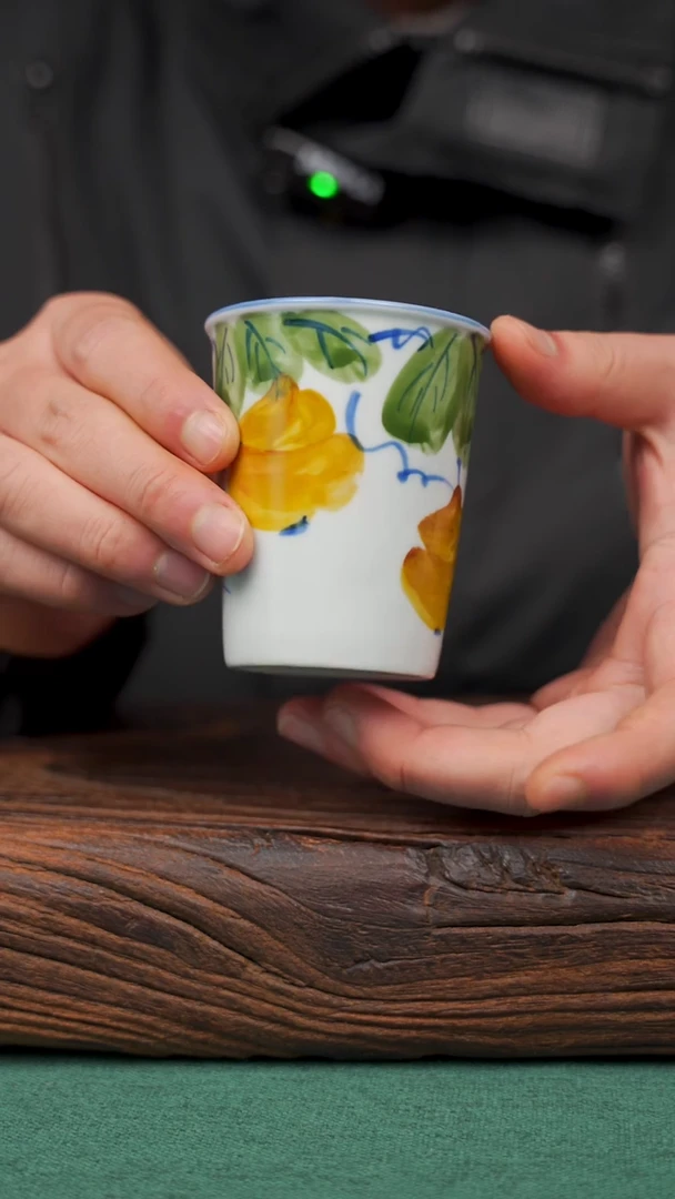 【闪购商品】瓷片12寻一缕瓷香杯釉下手工手绘瓷器