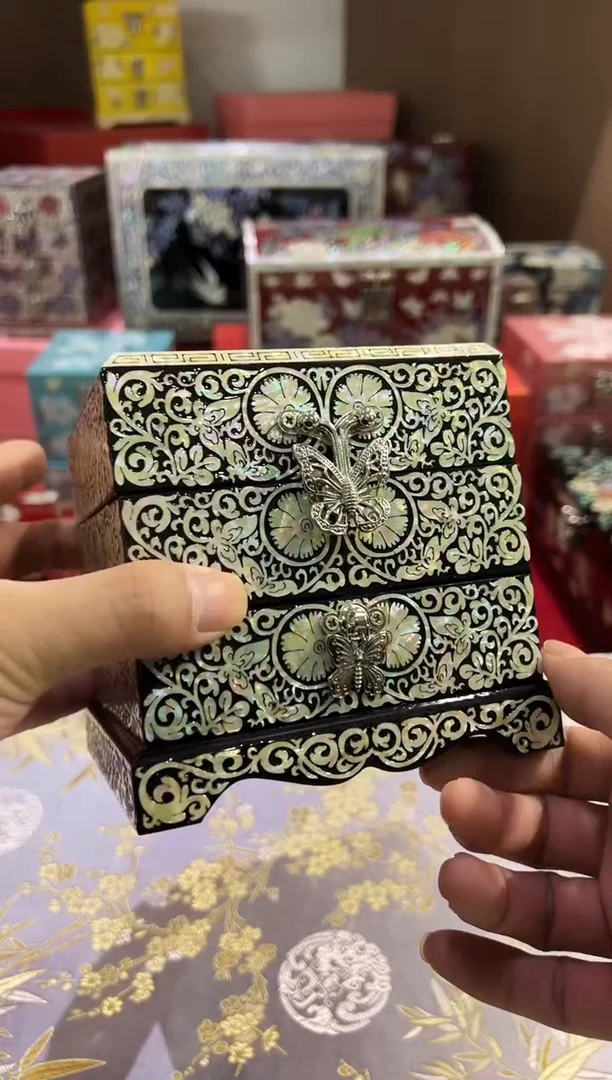 黑底龙凤·微瑕·弘贝雅螺钿漆器文化馆